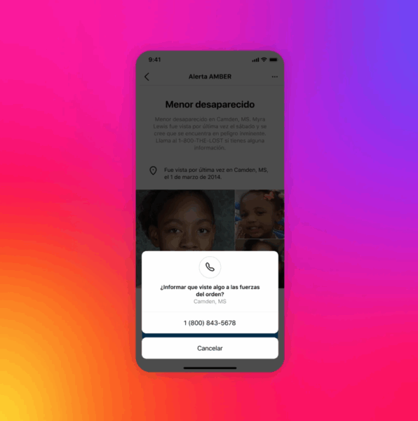 Instagram lanzó la Alerta Amber