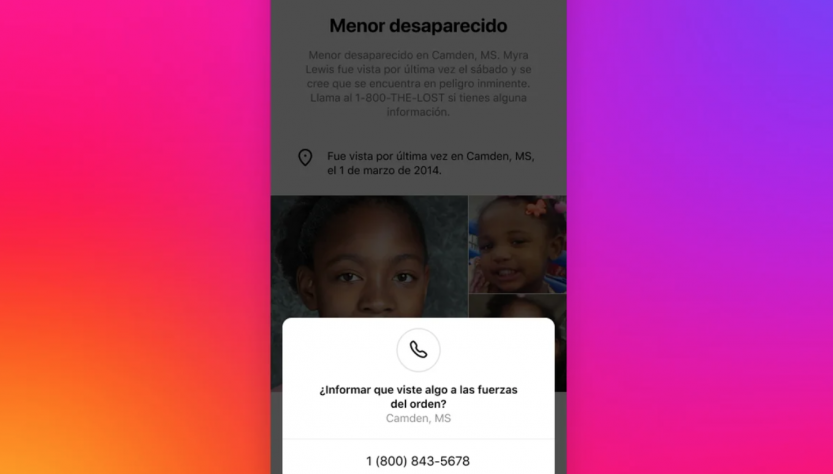 Instagram lanzó la Alerta Amber