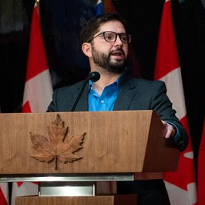 Boric defendió su proyecto de prohibición de venta de armas durante su visita a Canadá