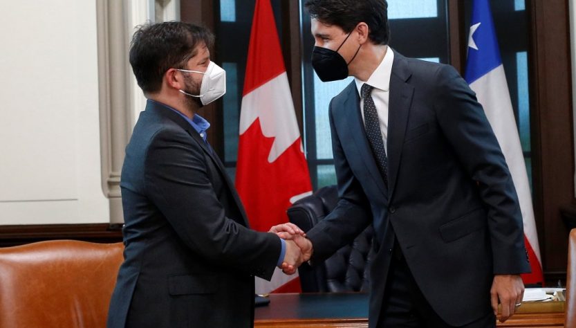 El presidente Boric se reunió en Canadá con el Premier Trudeau
