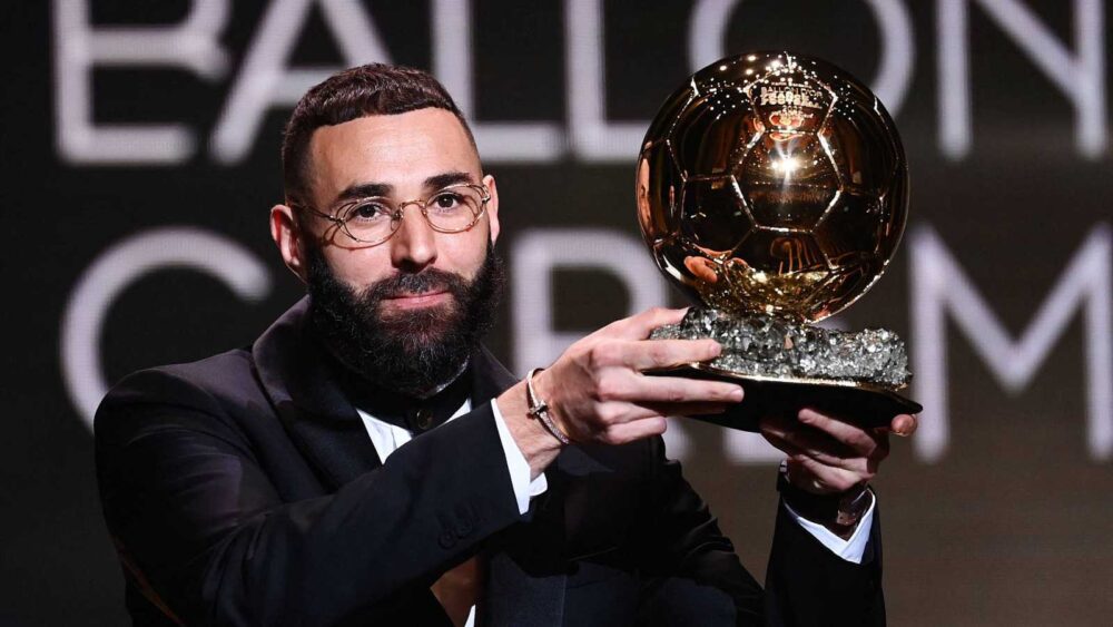 Karim Benzema del Real Madrid gana el Balón de Oro 2022