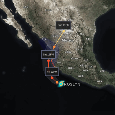Tormenta Roslyn tocará tierra como huracán en Mexico