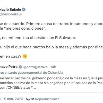Gustavo Petro y Nayib Bukele se «pelean» en redes sociales