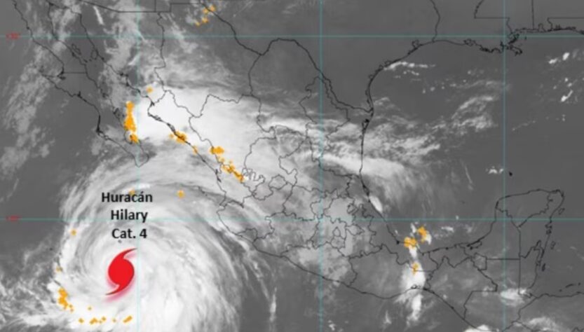 Huracán Hilary sube a categoría 4, tendrá efectos en México y Estados Unidos