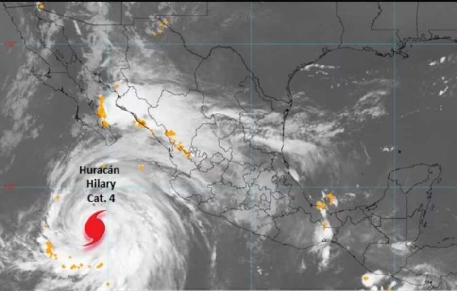 Huracán Hilary sube a categoría 4, tendrá efectos en México y Estados Unidos