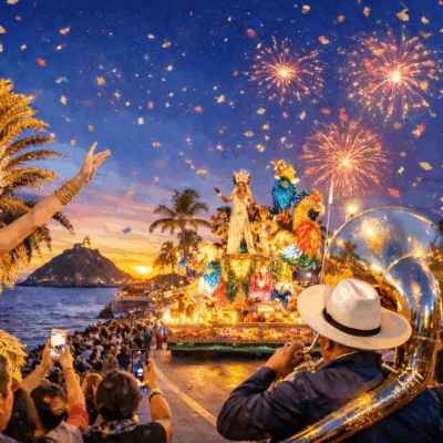 Mexicanos y turistas extranjeros eligen Mazatlán para vivir el Carnaval 2026