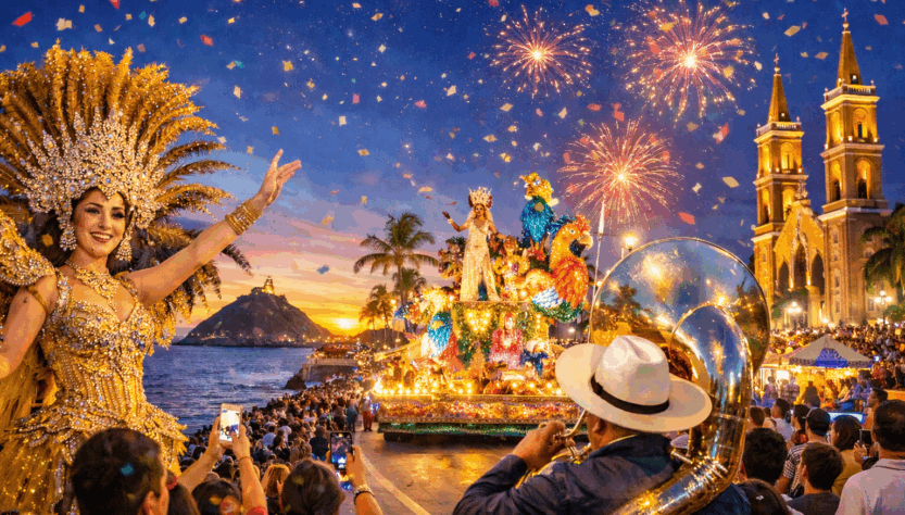 Mexicanos y turistas extranjeros eligen Mazatlán para vivir el Carnaval 2026