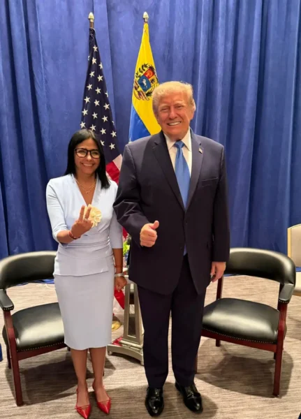 La foto de Trump y Delcy Rodríguez marca el inicio de la Asamblea General de la ONU